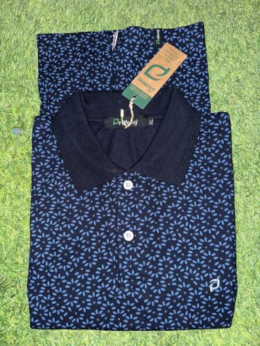 Navy blue Printed Polo T Shirt photo review